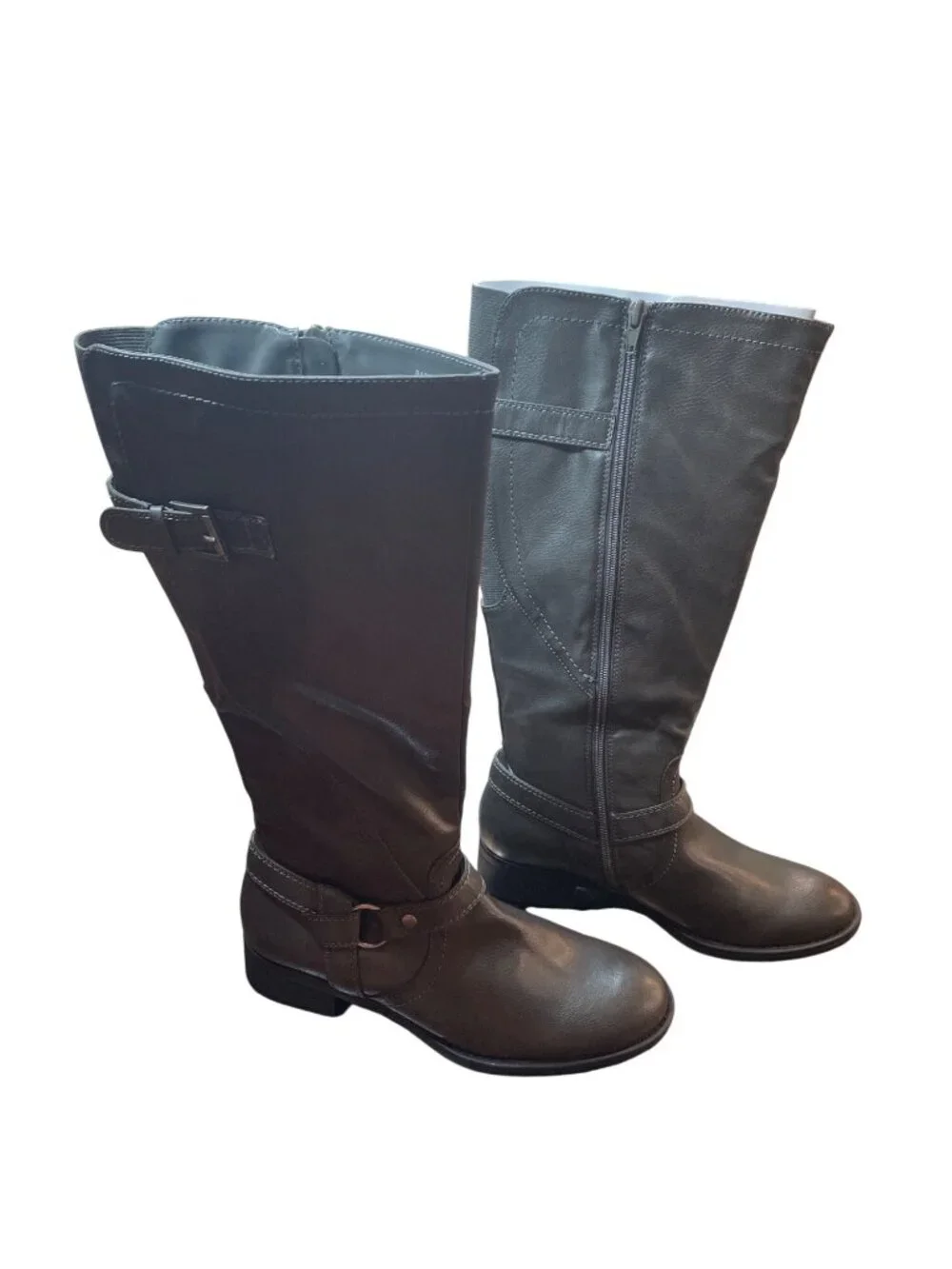 GH Bass Luciana wms brown faux leather below knee equestrian riding boots sz 8M
